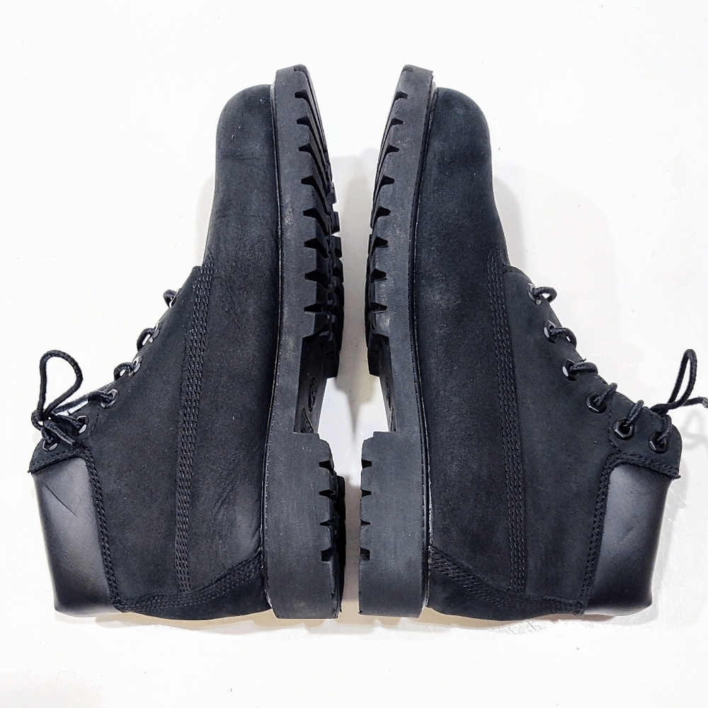 Timberland Youth 12707 Premium Waterproof Boots Black Nubuck Leather Girls 3 US - Picture 5 of 13